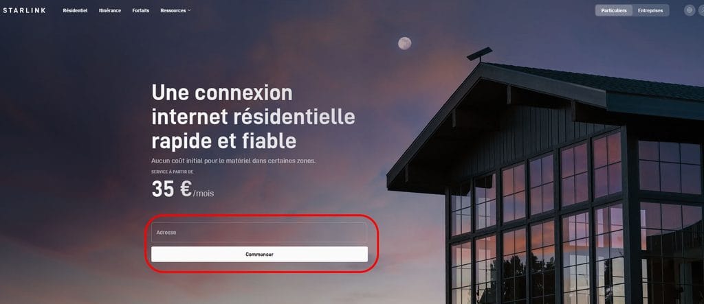 creation compte Starlink