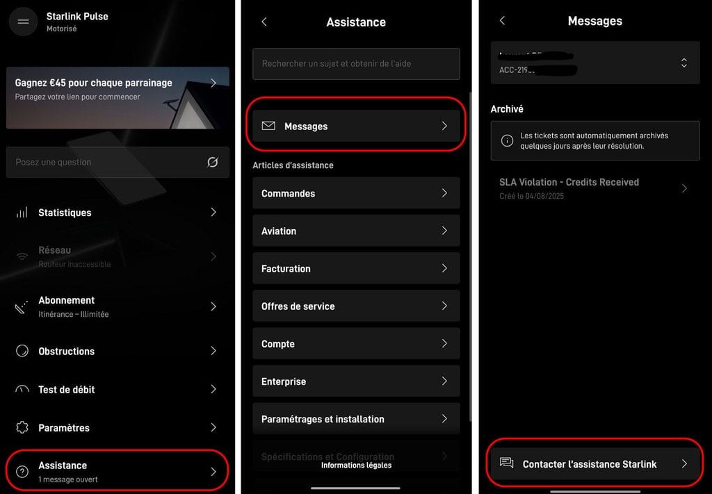 assistance service client starlink application mobile