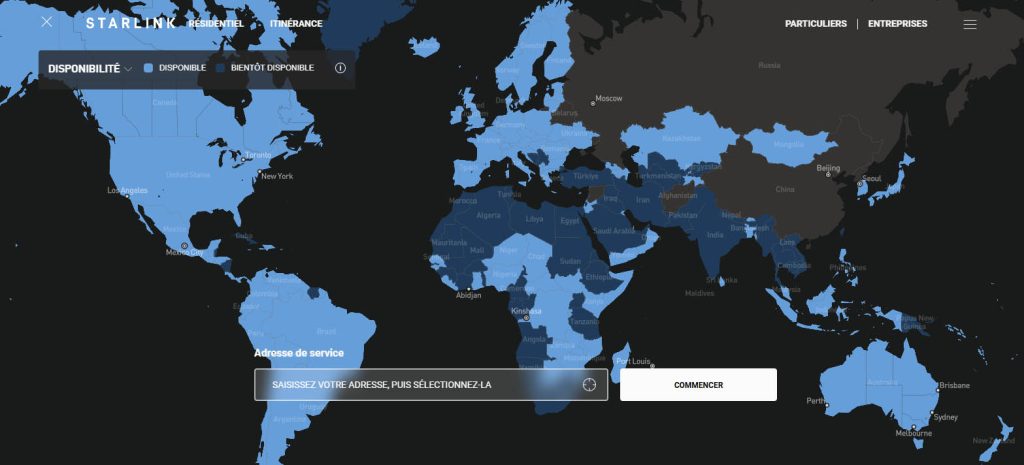 carte disponibilite starlink 2026