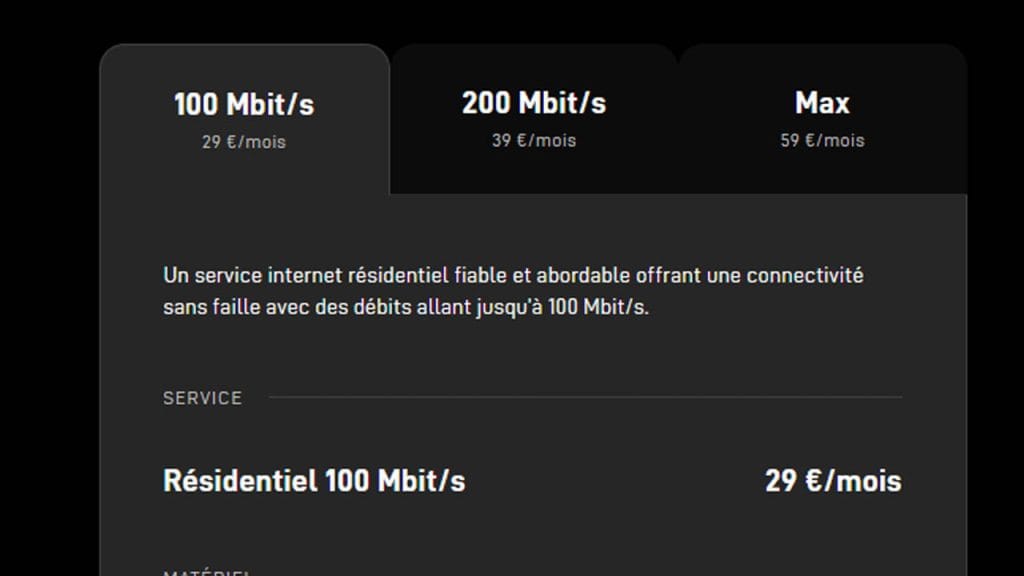 forfait starlink résidentiel 10 200 max
