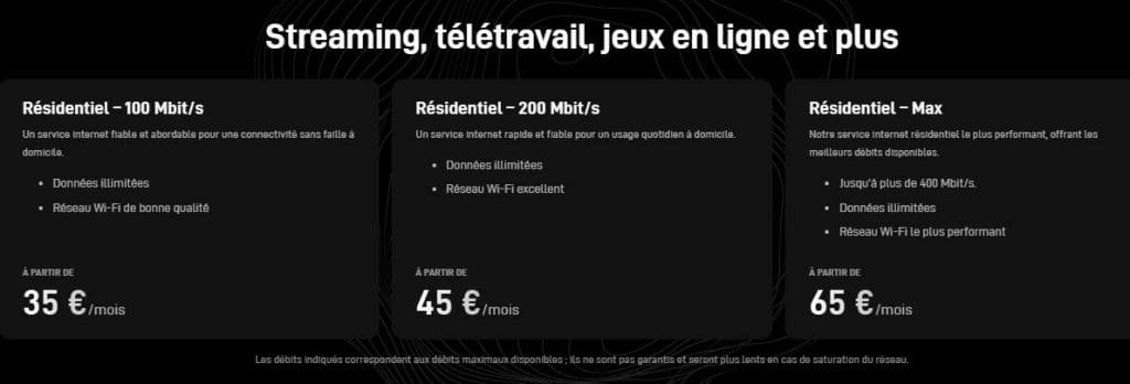 prix forfait résidentiel starlink