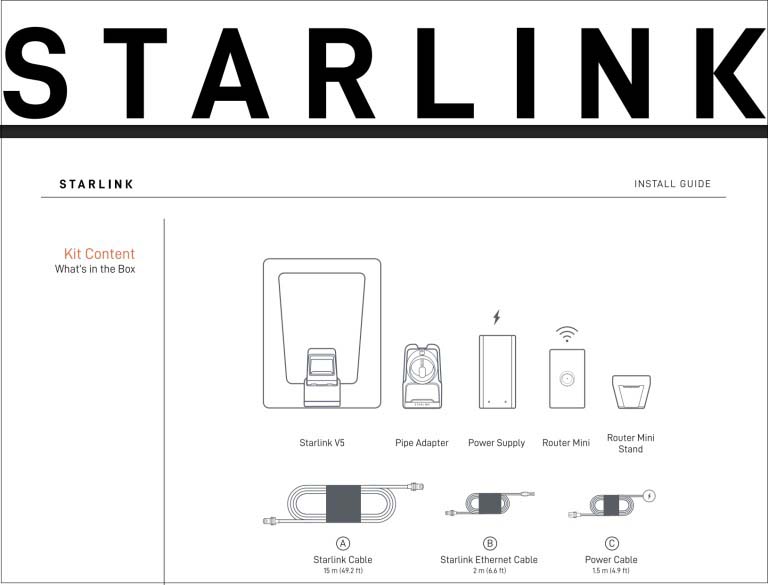 contenu boite starlink v5