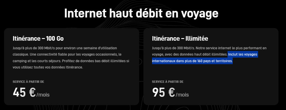 voyage internationaux itinerance starlink